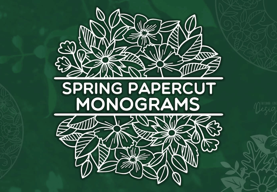 Spring Papercut Monograms Design Bundles